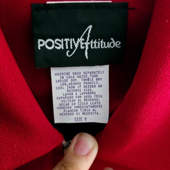 Positive Attitude Vintage Full Zip Jacket with Shoulder Pads size 8 Office 80's - Picture 3 of 6